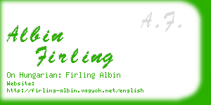 albin firling business card